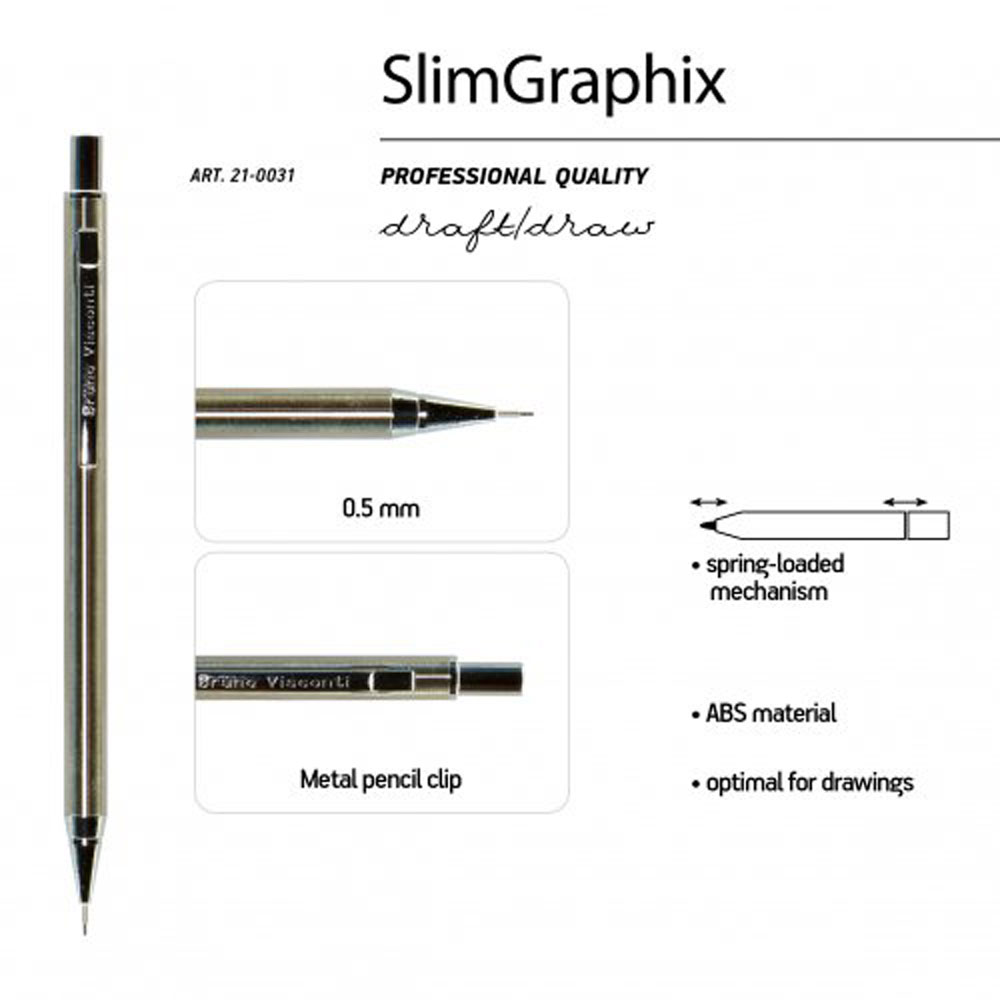 Карандаш автоматический "SlimGraphix", 0.5 мм, с ластиком, золотистый - 3