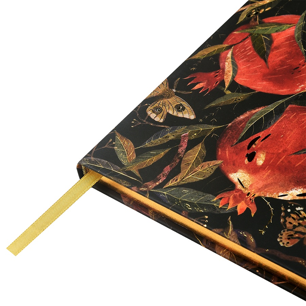 Еженедельник недатированный "Flora. Гранат", А5, 144 страниц, линованный, черный, красный - 4