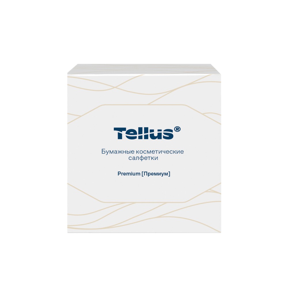Салфетки косметические Tellus Премиум, 90шт/уп, в кубе - 2