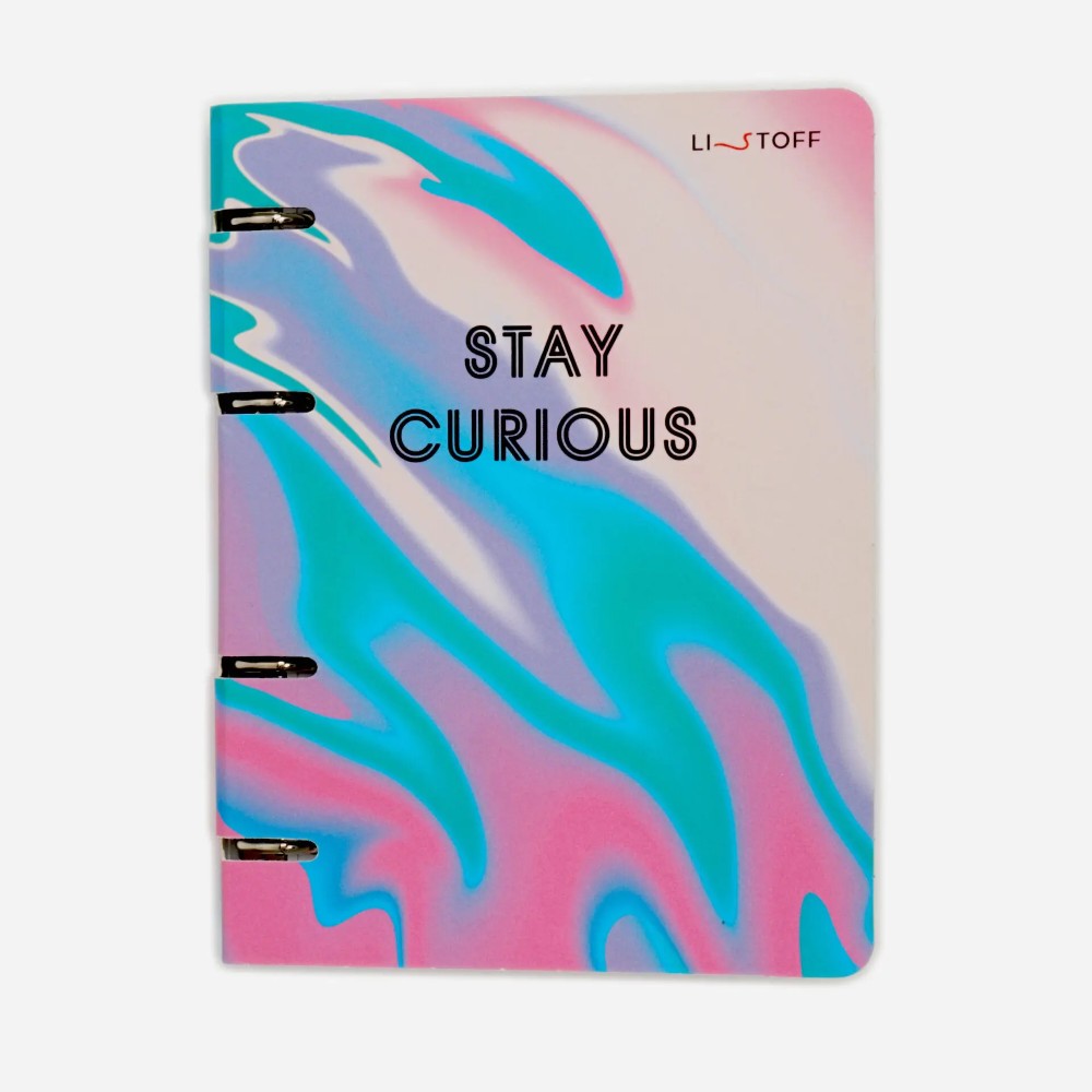 Тетрадь "Stay Curious", А5, 120 листов, клетка, на кольцах, сиреневый - 3