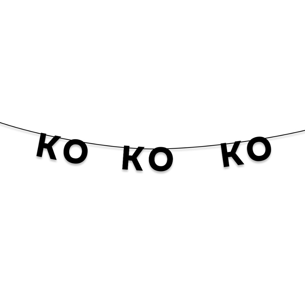 Гирлянда бумажная "КО КО КО", черный