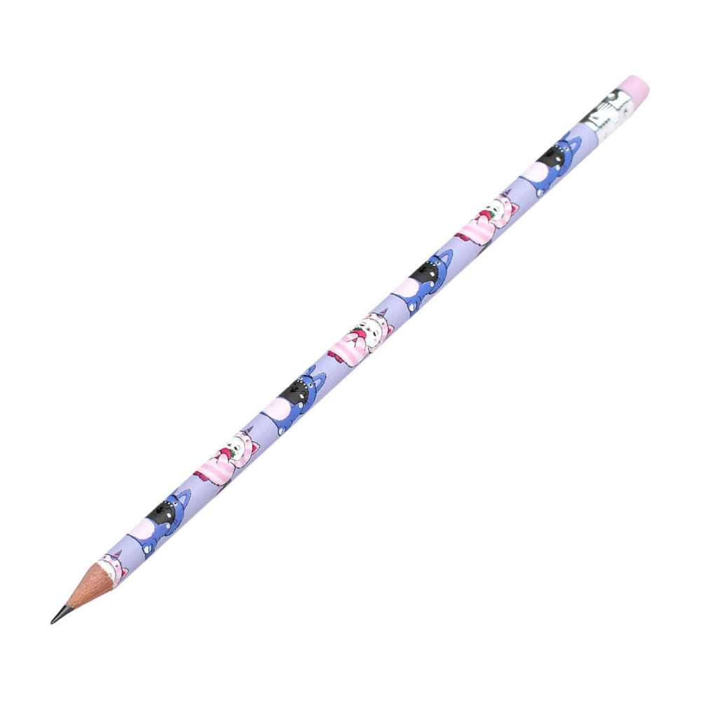 Карандаш простой "Котята в кигуруми", HB, ассорти - 3