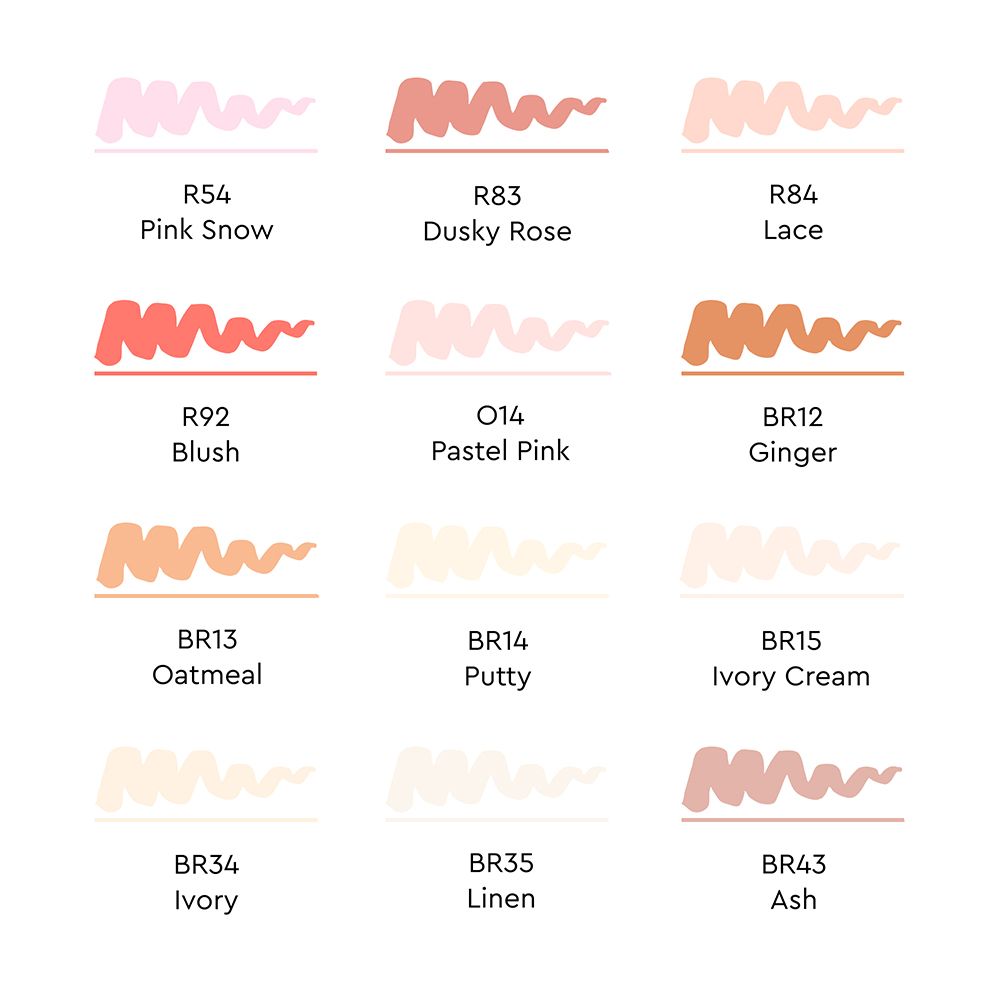 Набор маркеров перманентных двусторонних "Sketchmarker BRUSH Skin Set", 12 шт. - 3