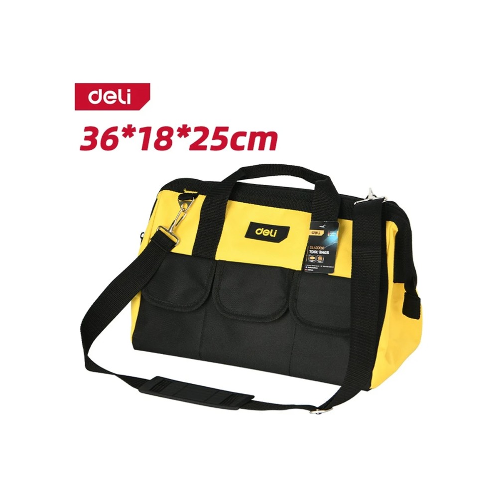 Сумка для инструментов Deli YS EDL430016, 360х180х250 мм, ткань Oxford, черный, желтый - 2