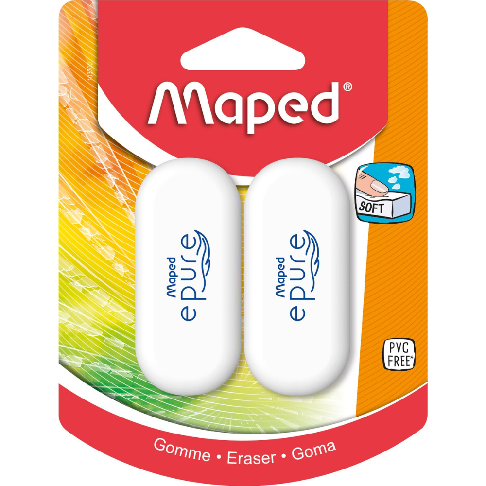 Ластик "Epure", 2 шт, белый