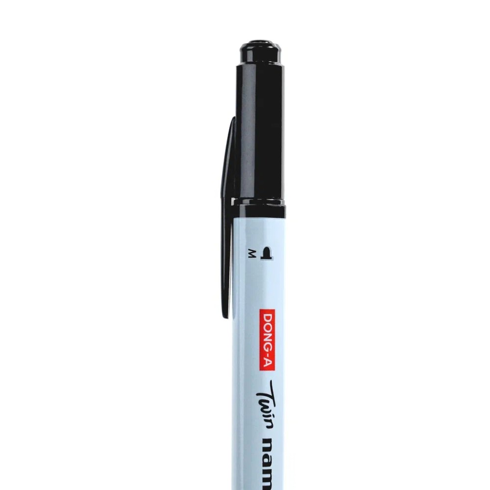 Маркер перманентный "Twin Name Pen", двусторонний, черный - 8