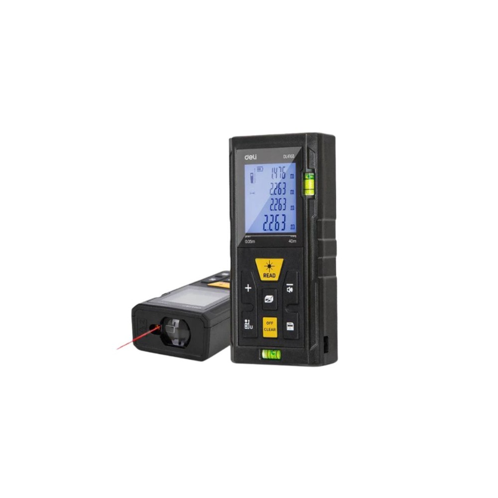 Дальномер лазерный Deli YS EDL4170, 100 м, желтый, черный