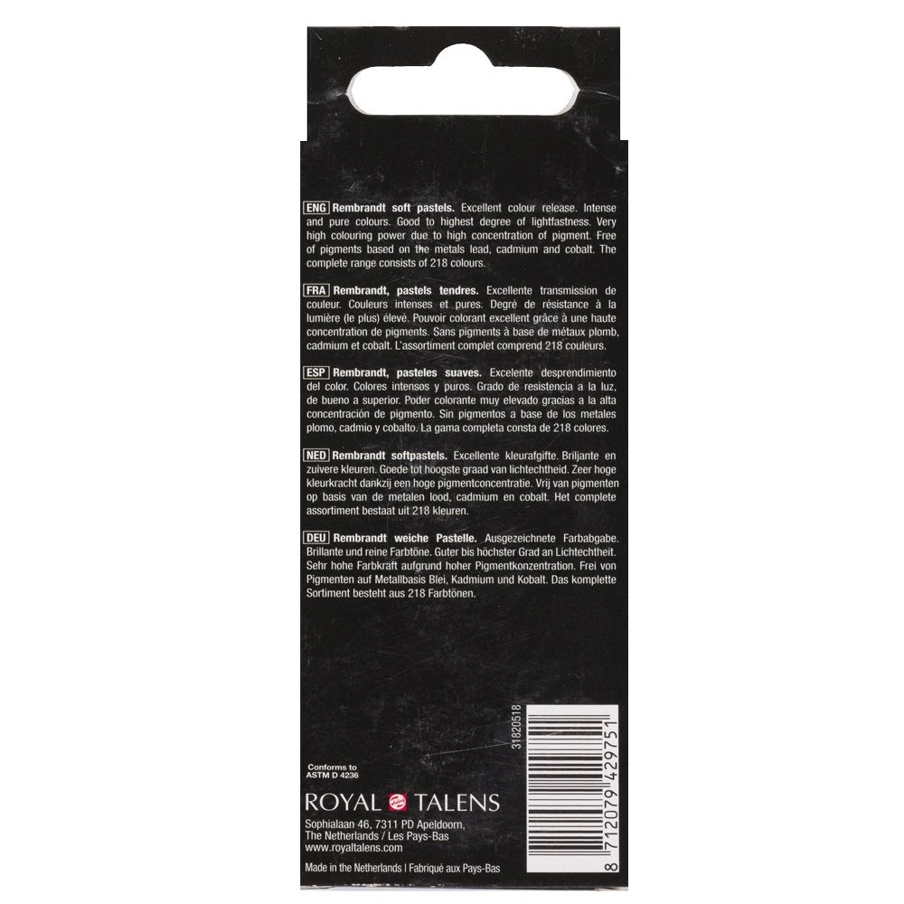 Набор мягкой пастели "Rembrandt Half Pastel", 5 цветов, насыщенные оранжевые - 4
