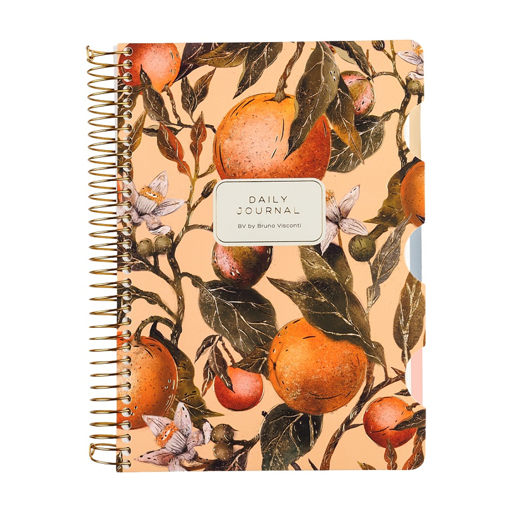 Книга записная "Flora. Paradise. Oranges", A5, 200 листов, клетка, линейка, точка, оранжевый - 2