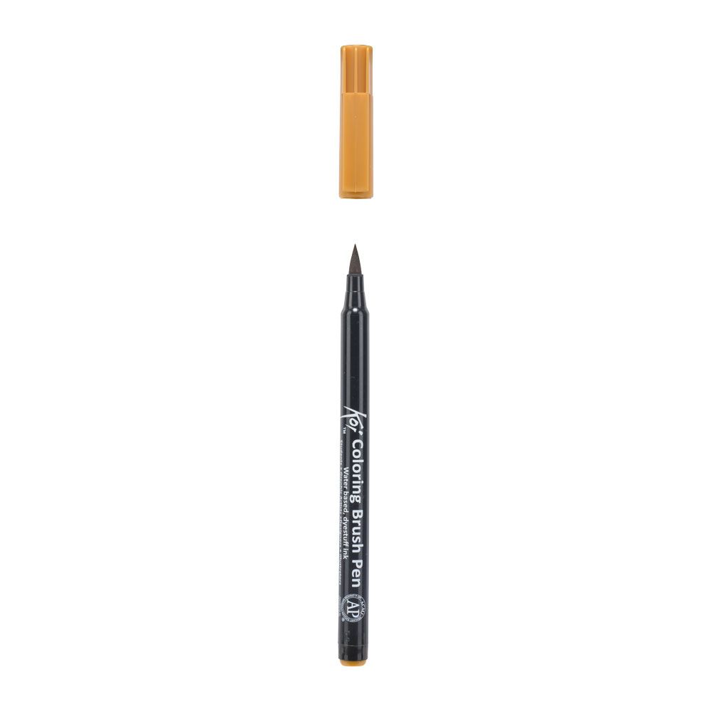 Маркер акварельный "Koi Color Brush", темно-коричневый - 3