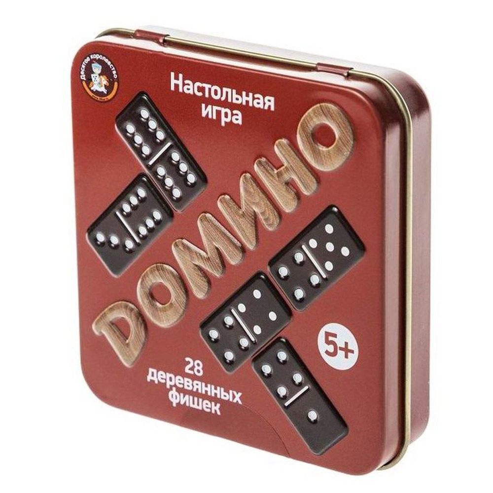 Игра настольная "Домино" в металлической коробке - 5